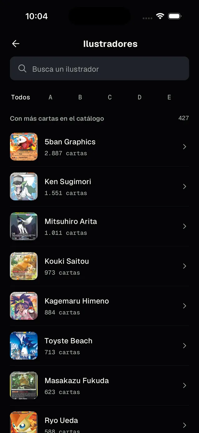 Pantalla para añadir cartas pegando una lista de texto o subiendo un archivo
